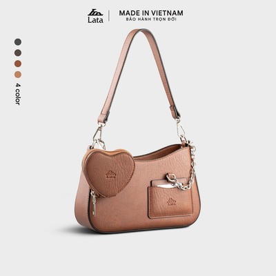 Túi LATA (Thời trang nữ Vintage phối ví trái tim kèm gương mini size 24 - Túi đeo chéo HN136)