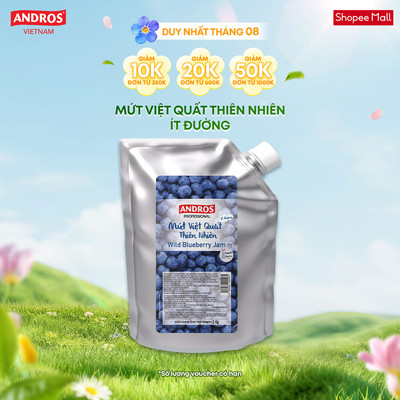 Mứt Việt Quất Thiên Nhiên Ít Đường - Không chất bảo quản - ANDROS - 1KG