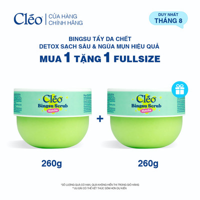 Bingsu Tẩy Tế Bào Chết Matcha Cleo Làm Sạch Sâu Lỗ Chân Lông, Ngừa Mụn Lưng 260g