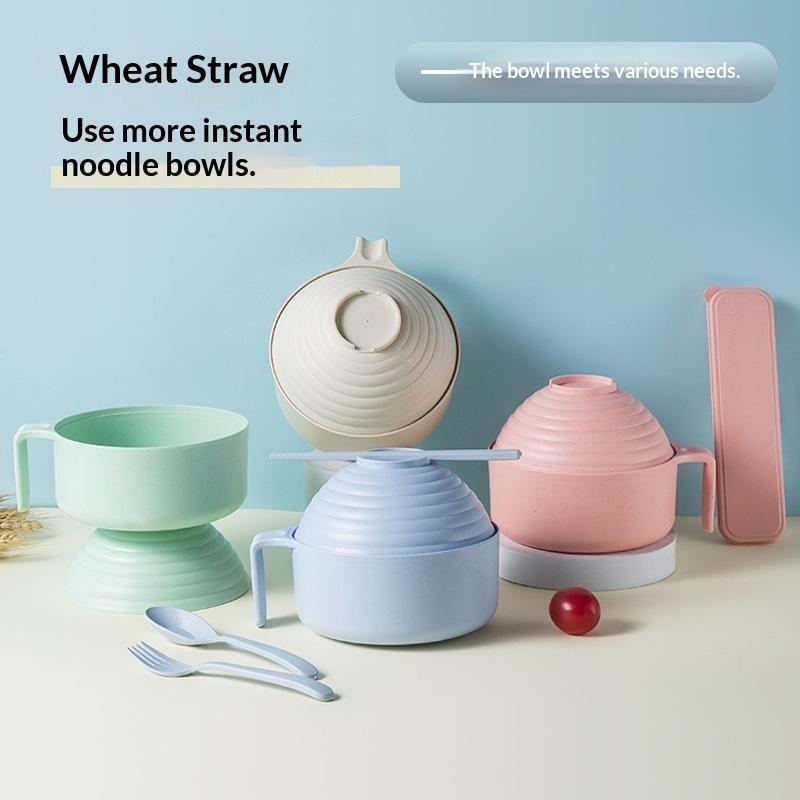 Newsmallbrains Ramen Bộ Bát Ramen Mì Bát Có Đũa Ramen Bát Nồi Microwavable Có Nắp NSB