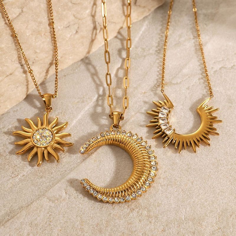 Thép không gỉ Zircon Vòng Cổ Cảm Giác Cao Cấp Ins Hướng Dương Xương Đòn Dây Xích Châu Âu Mỹ Thép Tit
