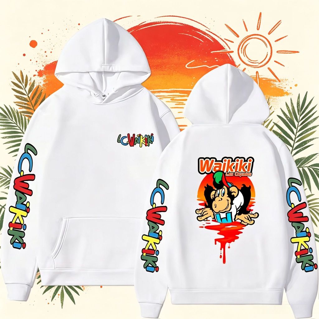 LC Waikiki Lưu Niệm Áo Khoác Họa Tiết Hoạt Hình Hoàng Hôn Thả Hiệu Ứng Vải Mềm Mại Và Thoải Mái Pop 