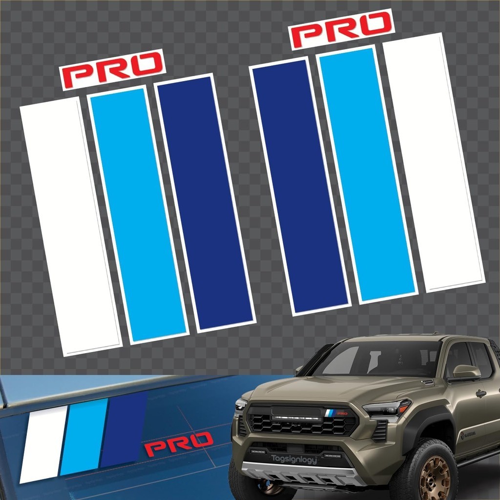 (Gói Combo) Decal Vinyl Sọc Ba Màu Cổ Điển Retro DIY Trang Trí Miếng Dán Tương Thích Cho Tacoma 4Run