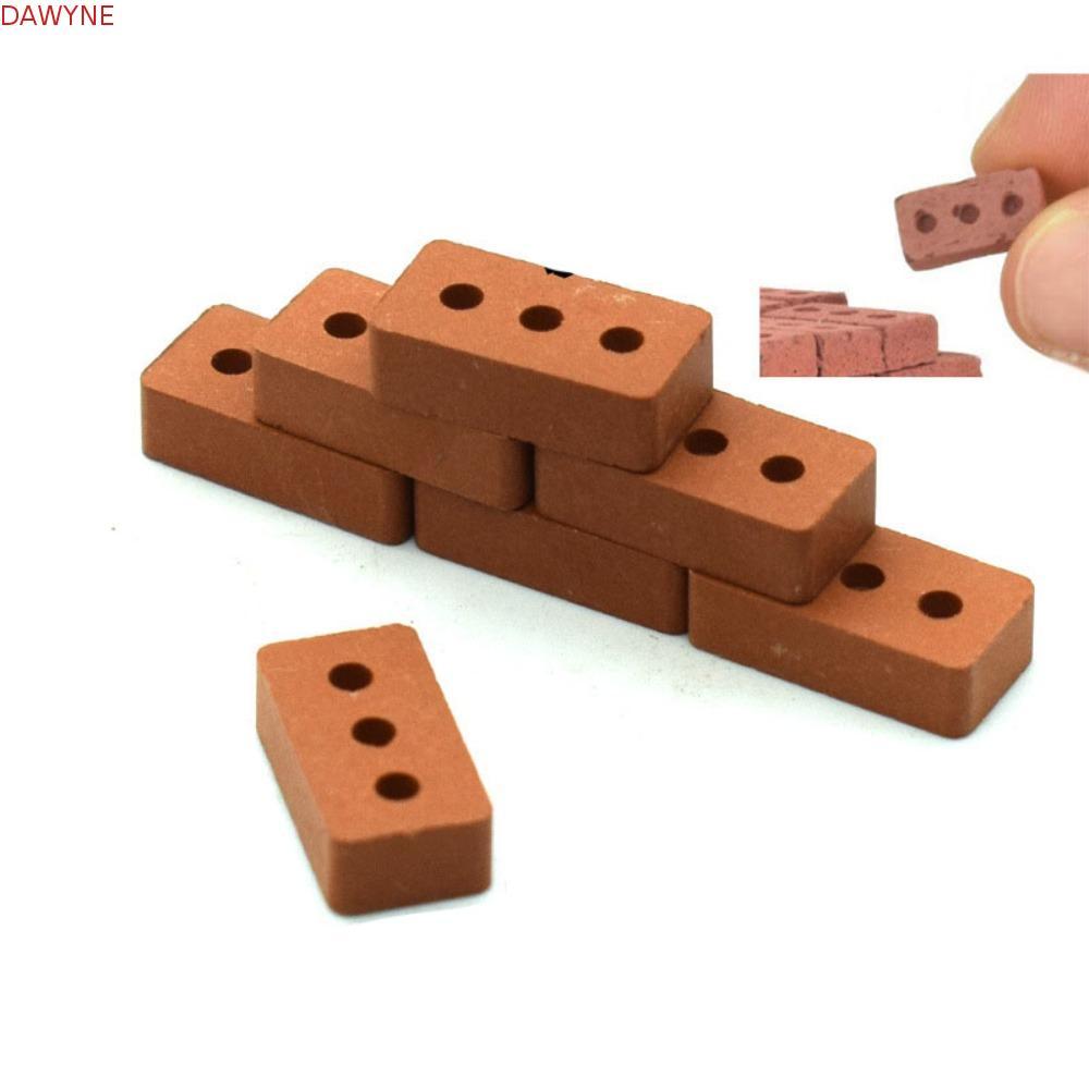 Mô hình gạch mini thật DWAYNE, Đồ chơi gạch giả DIY bền màu đỏ, Gạch mini tỷ lệ 1 / 12 Mini nhỏ 1 / 