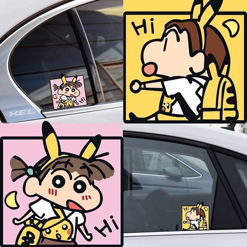 Car Side Window Quarter Window Special Decorative Stickers Cartoon Crayon Xiaoxin Anime Secondary Di