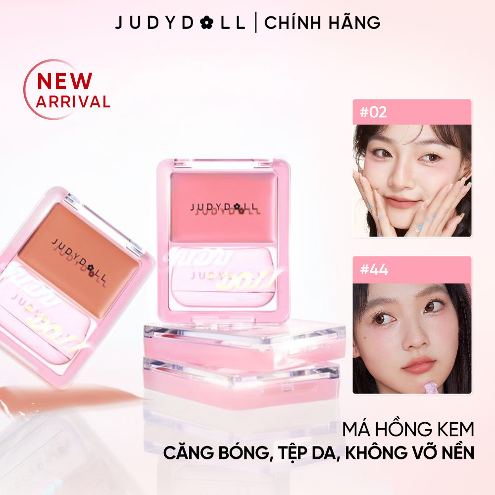 [NEW] JUDYDOLL Má Hồng Kem Glow Blush Balm Căng bóng Không vỡ nền Tự nhiên Lâu trôi 3g