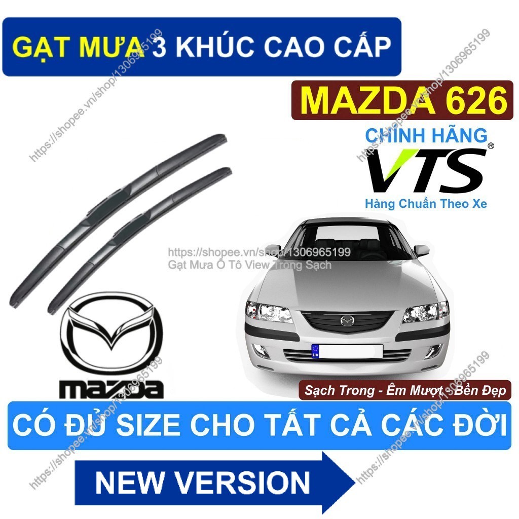 Gạt Mưa 3 Khúc Cao Cấp- Gạt Mưa K2 Kính Lái Mazda 626- Cặp Gạt Mưa Kính Lái Mazda 626-  Mazda 626.