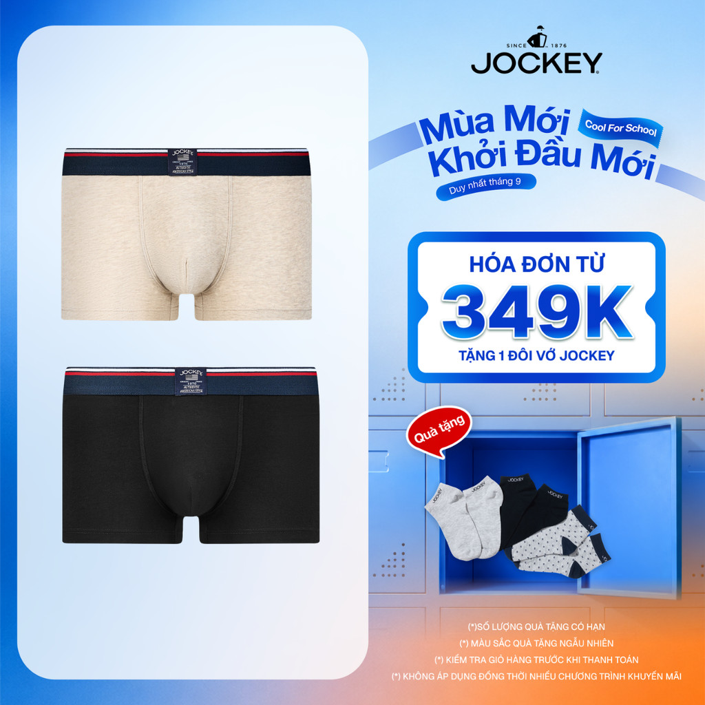 COMBO 2 Quần lót cotton nam Jockey dáng trunk - J0070
