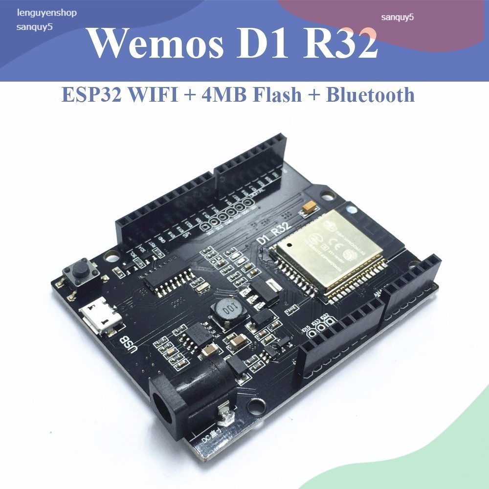 Mạch Arduino Wemos D1 R32 - Kit ESP32 WiFi Bluetooth UNO R3