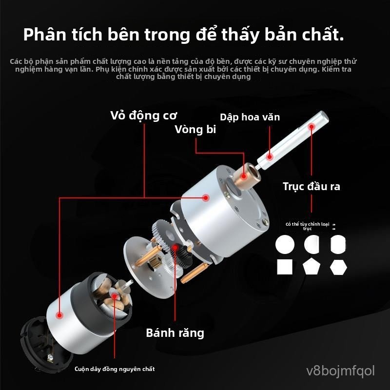 Motor giảm tốc DC JGB37-520 6V 12V 24V mô-men lớn điều tốc tốc độ thấp