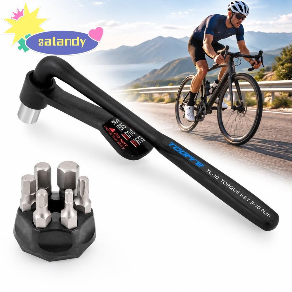 Cờ lê mô-men xoắn đi xe đạp SALANDY, Cờ lê mô-men xoắn xe đạp bằng thép có độ chính xác cao, Di động với mũi chìa khóa lục giác Tay cầm thoải mái Công cụ cờ lê mô-men xoắn Sửa chữa xe đạp