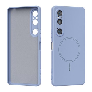  Mỏng & Ánh Sáng Da Cảm Giác Ture Liquid Tích Hợp Từ Tính Mềm Ốp Lưng Điện Thoại Sony Xperia 1 VI 5 V 1 VII 10 V 1V 5 VI Vỏ Chống Sốc 