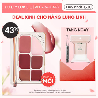 [MỚI] Bảng Son Môi JUDYDOLL 6 Ô Màu Nước Tiện Lợi Dưỡng Ẩm Căng Bóng