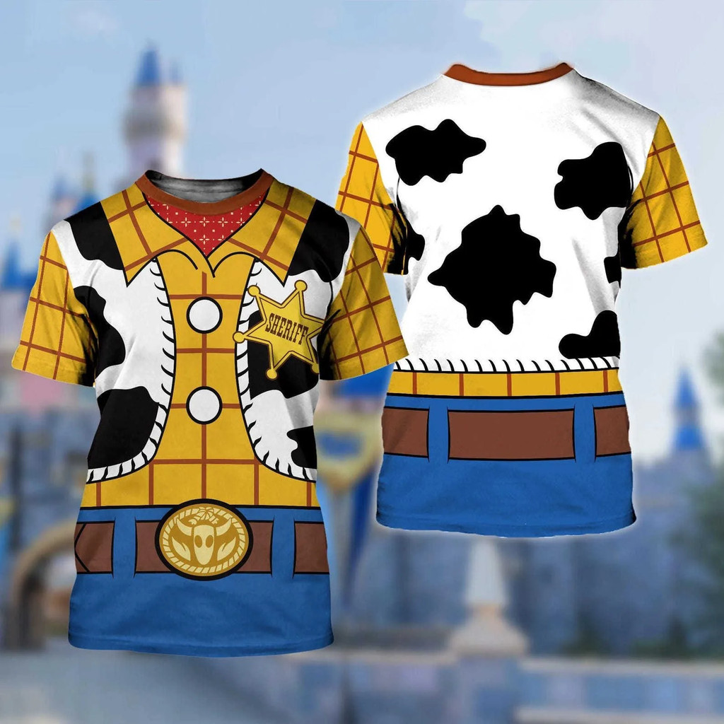 Disney Toy Story Woody Cosplay 3D In Áo Thun Nam Nữ Tay Ngắn Áo Thời Trang Mùa Hè Hoạt Hình Quá Khổ 