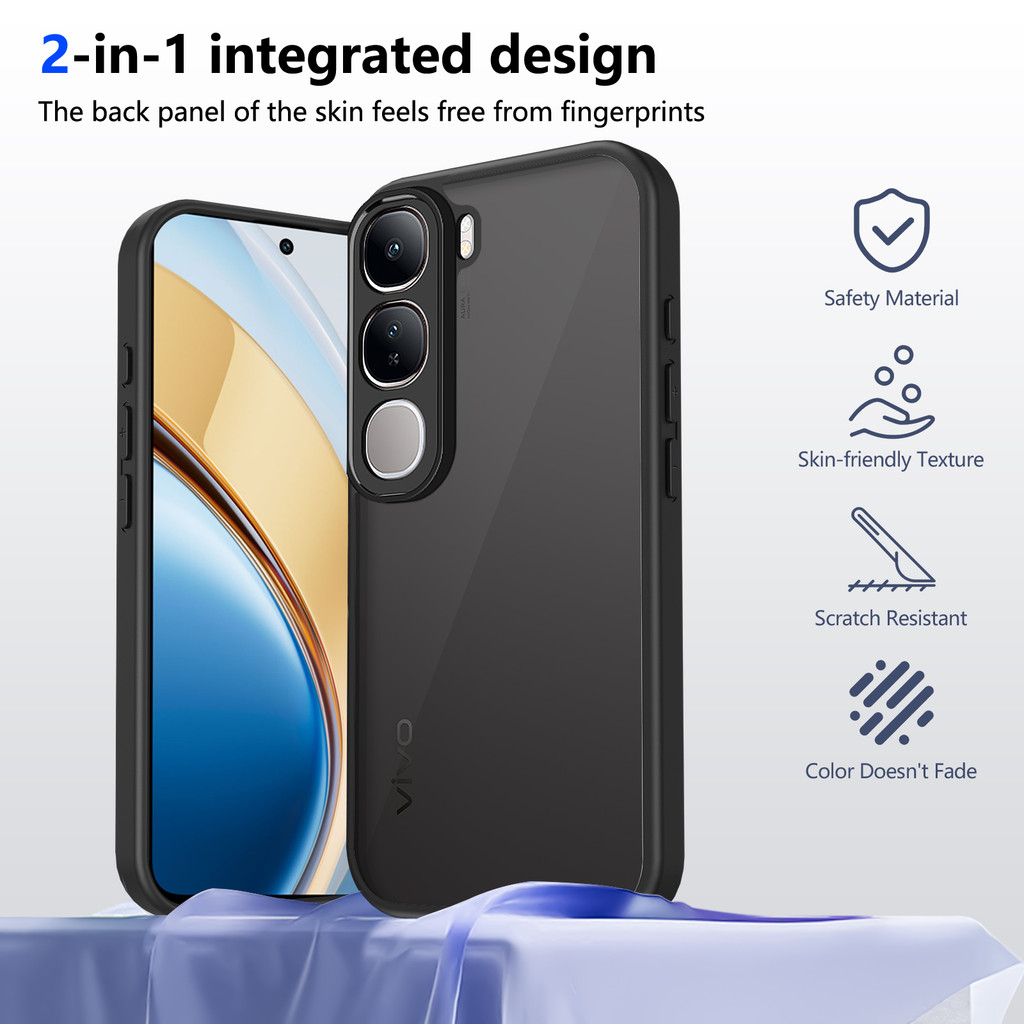 Vỏ VIVOY21D Cho VIVO Y21D Y21 D Y 21D Y31 31 Ốp Điện Thoại Acrylic Màu Đen Mờ Bảo Vệ Chống Sốc Ốp Lư