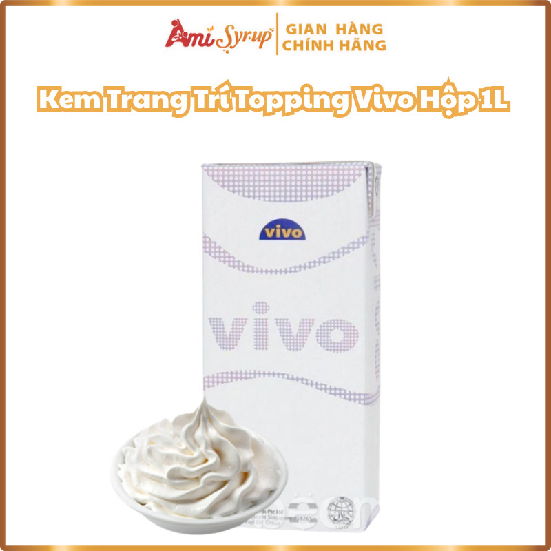 [Giá Sỉ] Kem Trang Trí Topping Vivo Hộp 1L Kem Sữa Topping Vivo