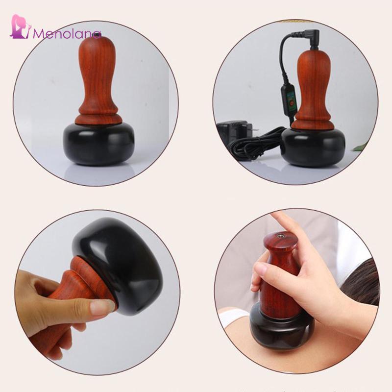 Bộ đá Massage nóng tự nhiên Menolana có hộp sưởi điện, đá núi lửa Spa để Massage thư giãn