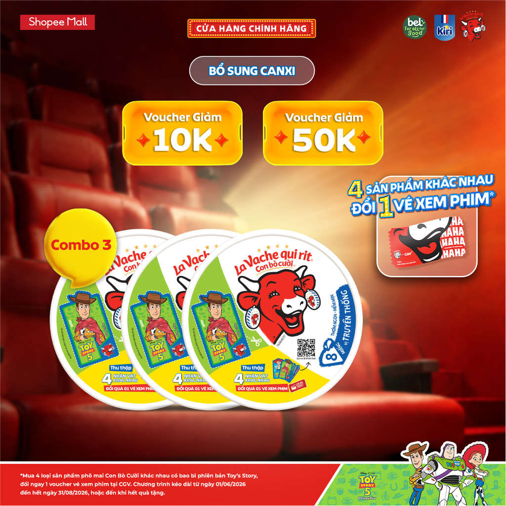 Combo 3 Phô mai con bò cười 8 miếng 112G
