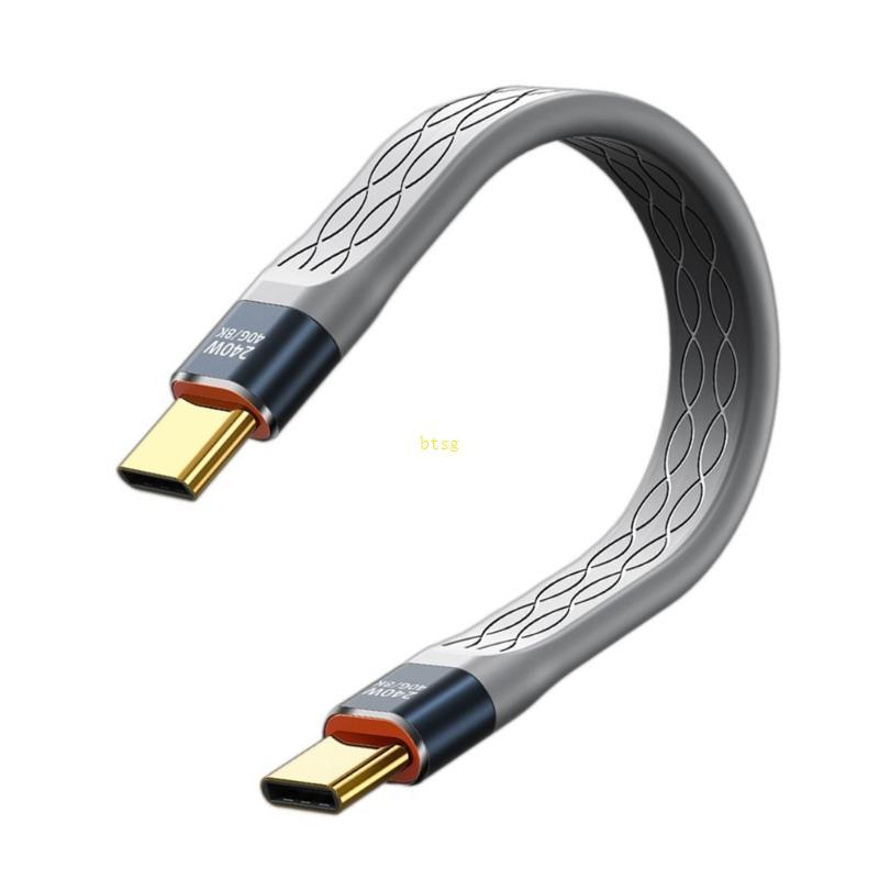 Btsg Ngắn USB4 C Cáp 5Inch Flat 40Gbps Tốc Độ 240W Sạc 8K60hz Video Cho Miếng Lót Điện Thoại eGPU Và