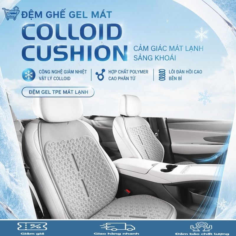 Đệm ngồi gel làm mát dạng tổ ong 3D, thoáng khí, mát mẻ, giảm đau lưng, chống trơn trượt, thích hợp 