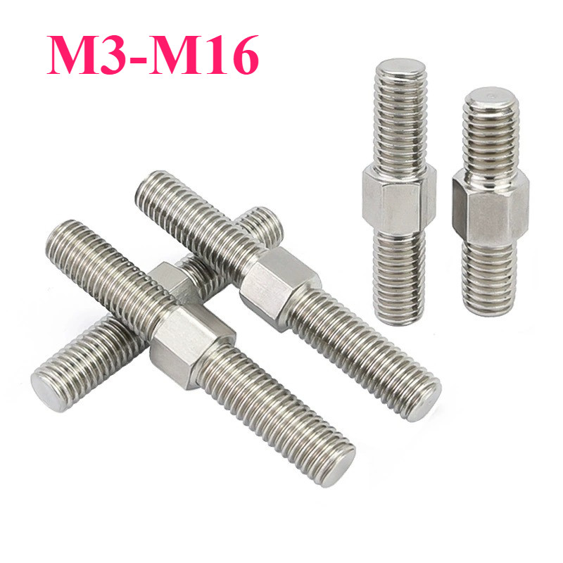 Bulong 2 đầu ren, Guzong/ Inox 304/Chủ đề trái&phải/ m3-m16 [SY9]