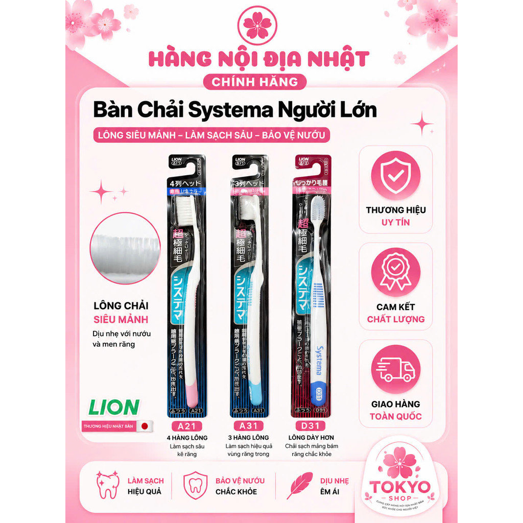 Bàn Chải Đánh Răng Systema Lion Nội Địa Nhật