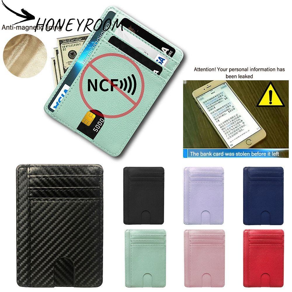 Ví da ONG PHÒNG Ví nam nữ Ví Mini Vỏ bọc tiền mỏng 8 khe