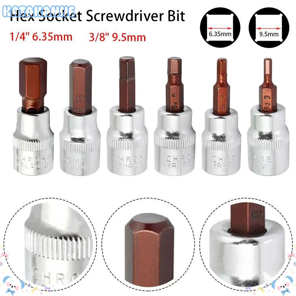 KATAKANNE 1 Cái Ổ Cắm Vuông, Đầu Lục Giác Dụng Cụ Bằng Tay Phần Ổ Cắm Lục Giác Vít Bit, 1 / 4 '' 3 /