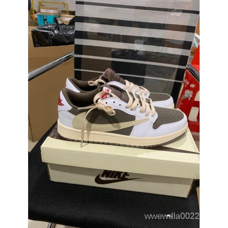 2023New Travis Scott x Air Jordan 1 Retro Thấp Ngược Mocha Xương Rồng Jack Giày Thể Thao DM866-162