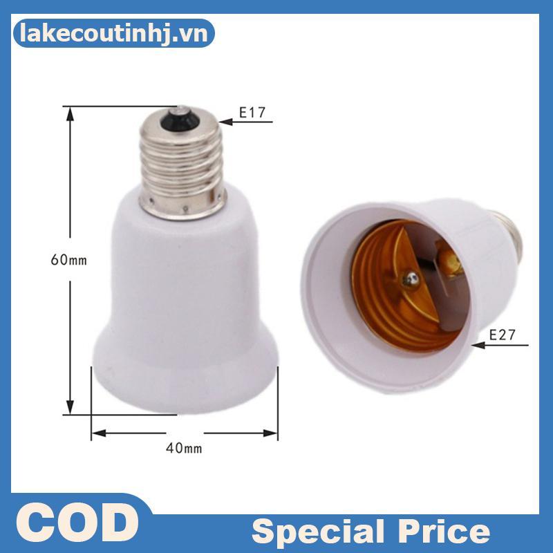 Lu E17 Đèn Soet E17 sang E27 LED Halogen CFL Bóng Đèn Adapter Linhj