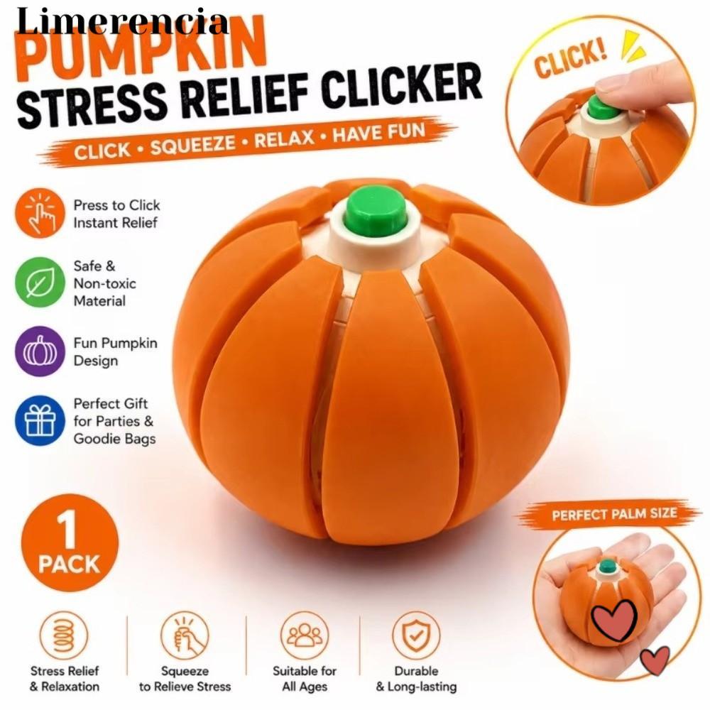 LIMERENCIA Pumpkin Clicker Toy, PLA Press Button Pumpkin Fidget Toy, Squeezable Pumpkin Shape Nhiều 