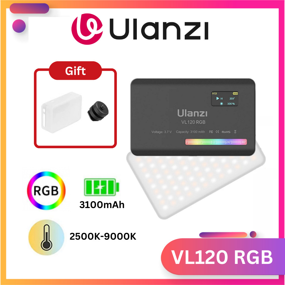 ULANZI VL120 RGB (2500K-9000K) - Đèn LED RGB Quay Phim | 20 Hiệu Ứng Ánh Sáng | Pin Lithium 3100mAh 