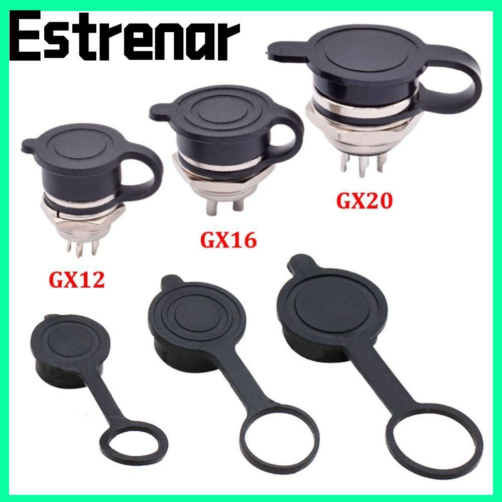 Nắp chống bụi ESTRENAR GX12 GX16 GX20, Vỏ ổ cắm tròn hàng không chống nước bằng cao su, Vỏ đầu nối c