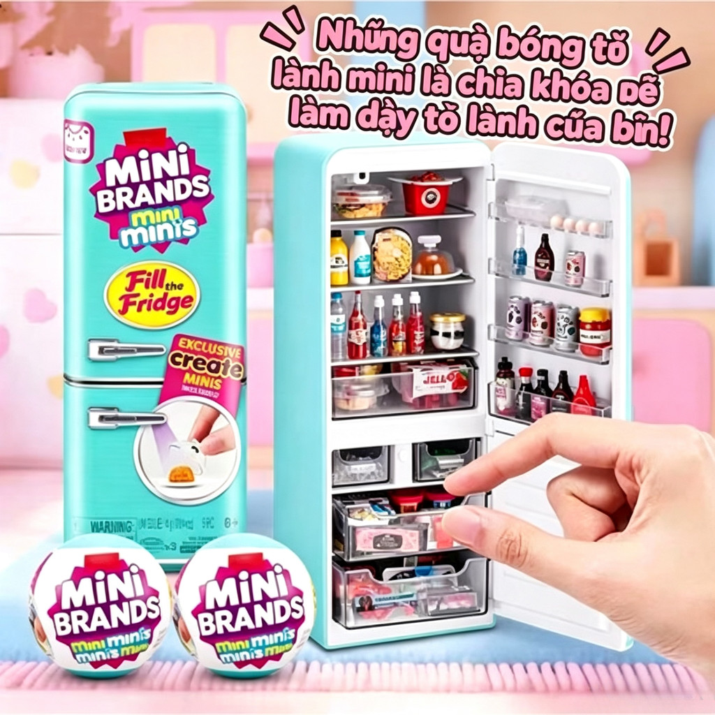 Mini Brands Fill The Fridge Mini Minis Series 1 Của , Bộ Đồ Chơi Sưu Tập, Gói Vật Phẩm Bất Ngờ, Bản 