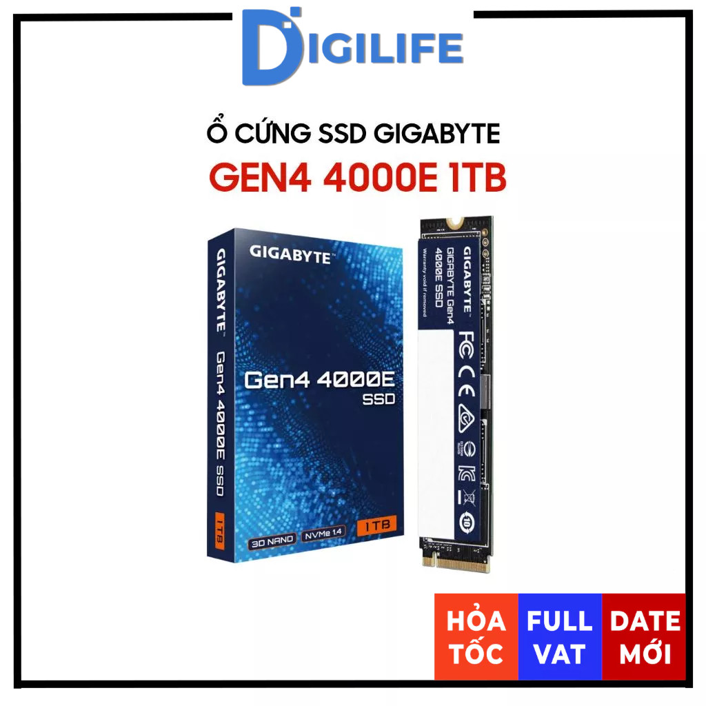 [DATE MỚI - FULL VAT] Ổ cứng SSD Gigabyte Gen4 4000E 500GB / 1TB PCIe Gen4 x4 NVMe M.2 2280 (GIGABYT