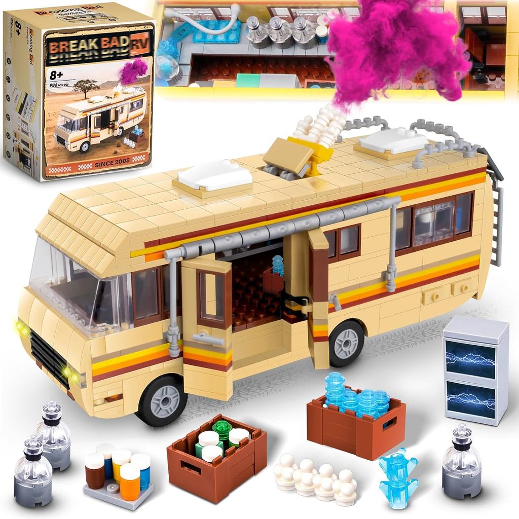 Camper for Break Bad Rv Building Set, Creative Camper Van Building Blocks Merchandise, DIY Technic B