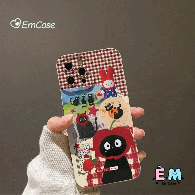 Cho Ốp Lưng OPPO Black Cat Melitti Báo Strawberry Star Làm phong cách cũ A60 A16 A6 A5 Pro A3 A36 A7