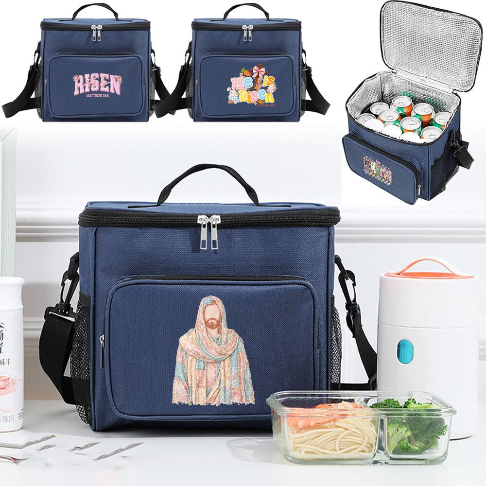 Lunch Bag Wear Resistant Oxford Cooler Bag Adjustable Strap Family Outdoor Picnic Meal Bag YarnEst s