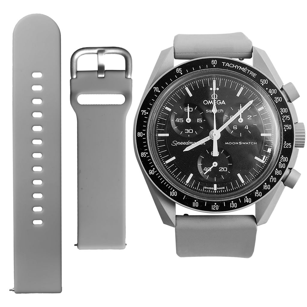 Ocdin Dây đeo đồng hồ cho Omega X Swatch Speedmaster Moon Swatch Thay thế dây đeo silicon dễ dàng ch