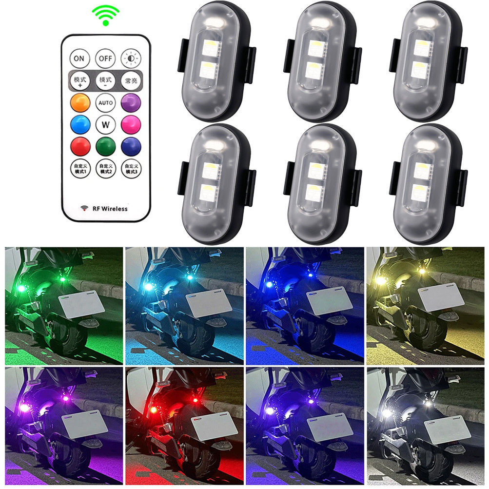 Đèn không dây 6 trong 1 Máy bay trực thăng Máy bay trực thăng Đèn cảnh báo RGB Led Máy bay nhấp nháy