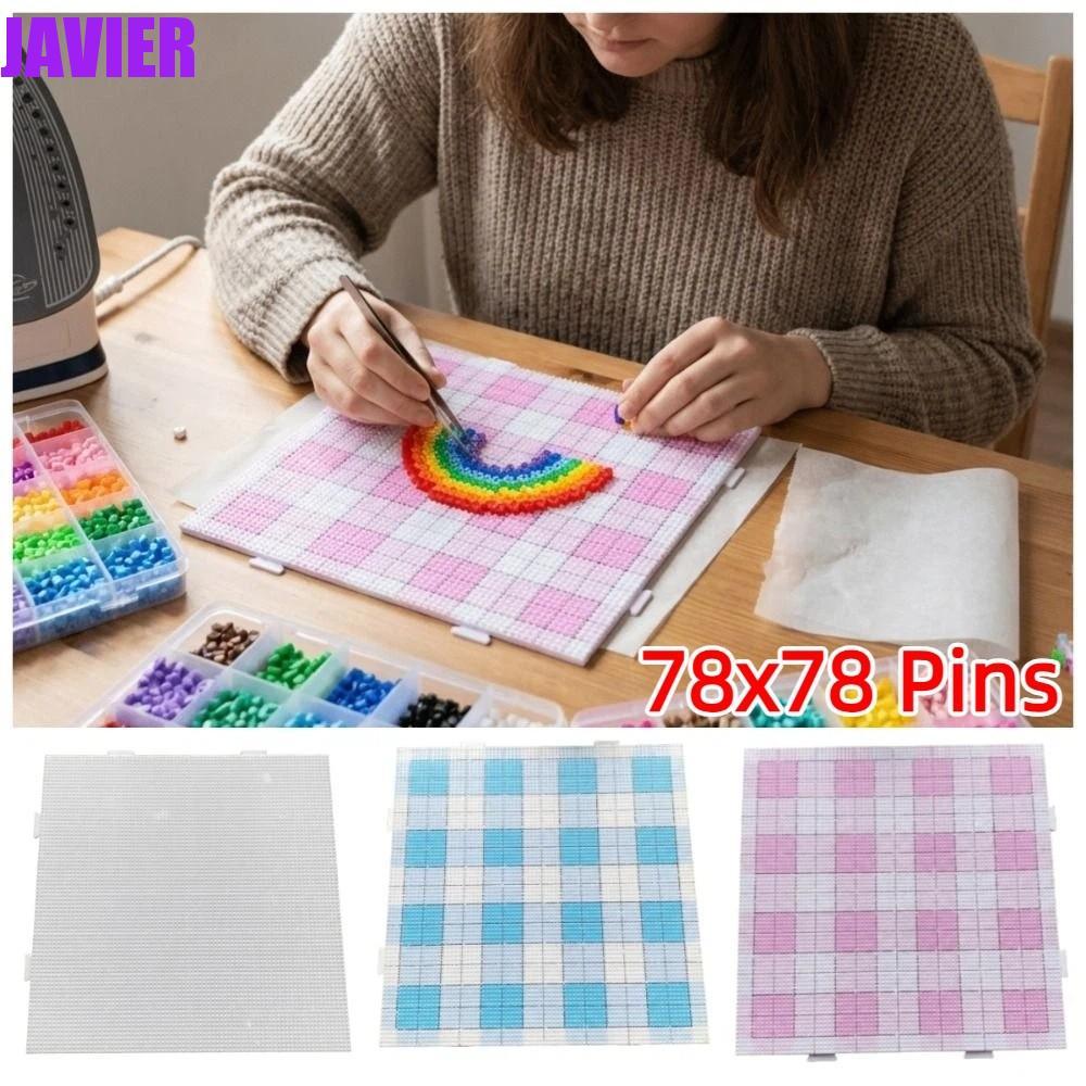 JAVIER Bảng hạt Fuse Beads sáng tạo, 78x78 chốt cho hạt 2.6mm, mẫu xếp hình, dùng cho Perler & Hama 