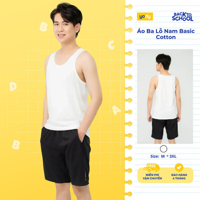 Áo ba lỗ Yody nam chất liệu cotton mềm mại thoáng mát TRA - MCTA25S036