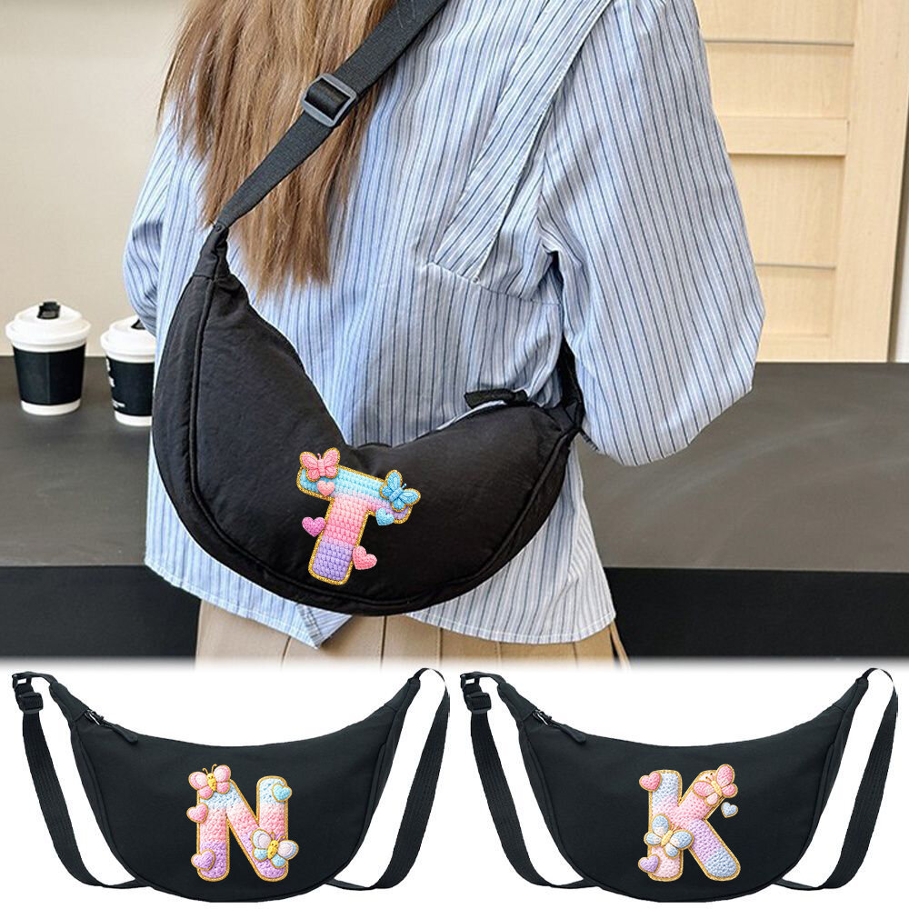 Túi đeo chéo nylon Trend Portable Nylon Dumpling Sling Crossbody Bag Adjustable Strap Shopping Shoul