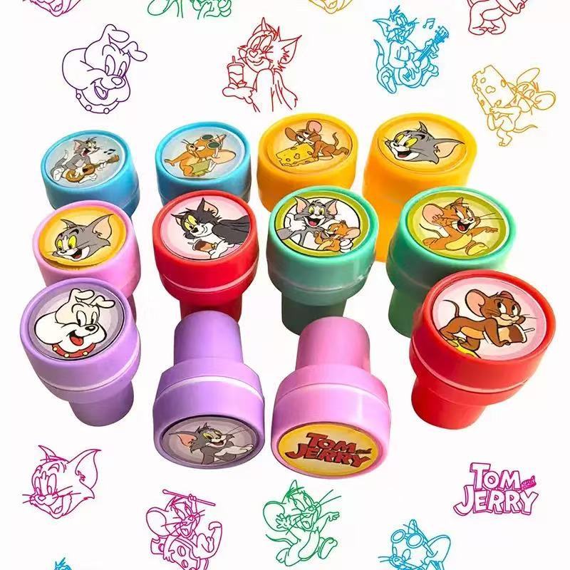 12 Chiếc Tom Và Jerry Hoạt Hình Tem Trẻ Em Đảng Ủng Hộ Con Dấu Tem Lootbag Chất Làm Đầy Tặng Học Tập