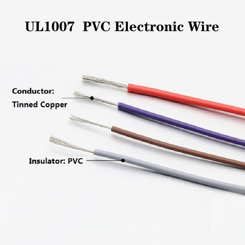 10M UL1007 Dây Điện PVC Cách Nhiệt Đồng Đóng Hộp 30AWG 28AWG 26AWG 24AWG ~ 18AWG Cáp Đèn LED Dây Chi