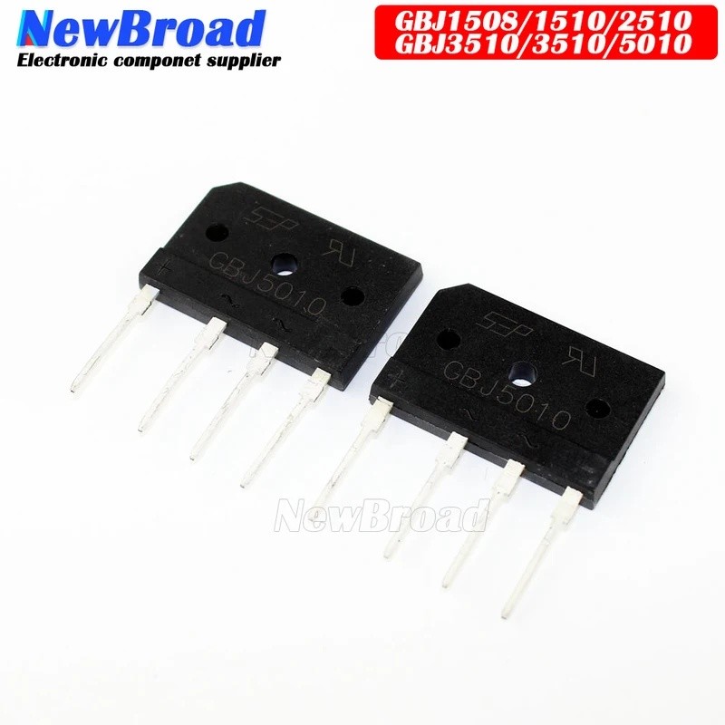 1-5 CÁI GBJ1508 GBJ1510 GBJ2510 GBJ3510 GBBU3510 GBJ5010 Lò điện từ Cầu cọc Cầu phẳng DIP4 Cầu chỉnh