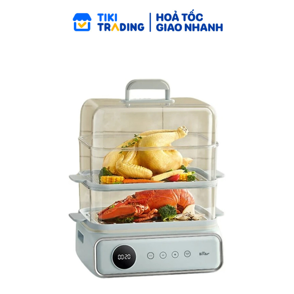 Nồi Hấp Điện Bear 3 tầng Kèm Hấp Đa Năng Cảm Ứng Hấp Lẩu Hầm Healthy Tiết Kiệm Điện DZG-P20W7