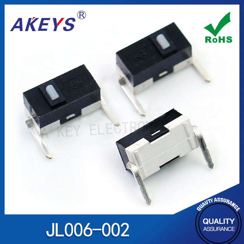 10 Chiếc Jl006 / 7-002 2 Chân Cong Chuột Nhỏ Micro Switch MS-002-2 Chân Bên Cắm Ngang Tập Bấm