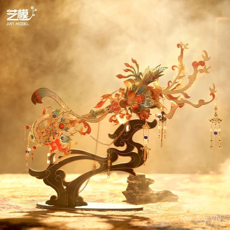 Tram cai toc kiem co phong 3D kim loai Yemo do choi lap rap trang suc co trang doc dao