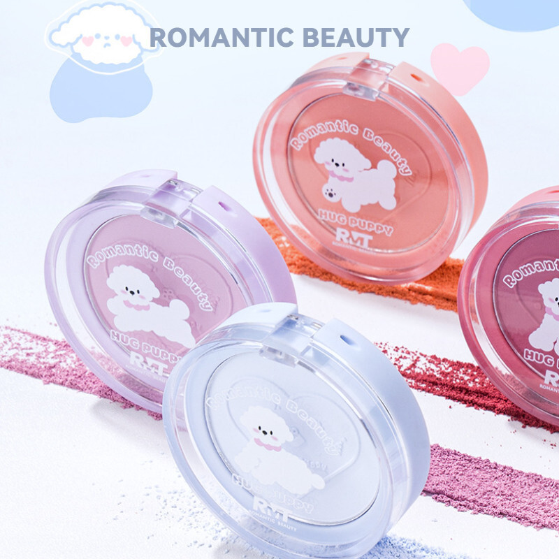 ❆ ❈ * Bảng phấn má hồng hồng đẹp ROMANTIC Màu hồng đơn sắc Phấn má mới Làm sáng da trang điểm